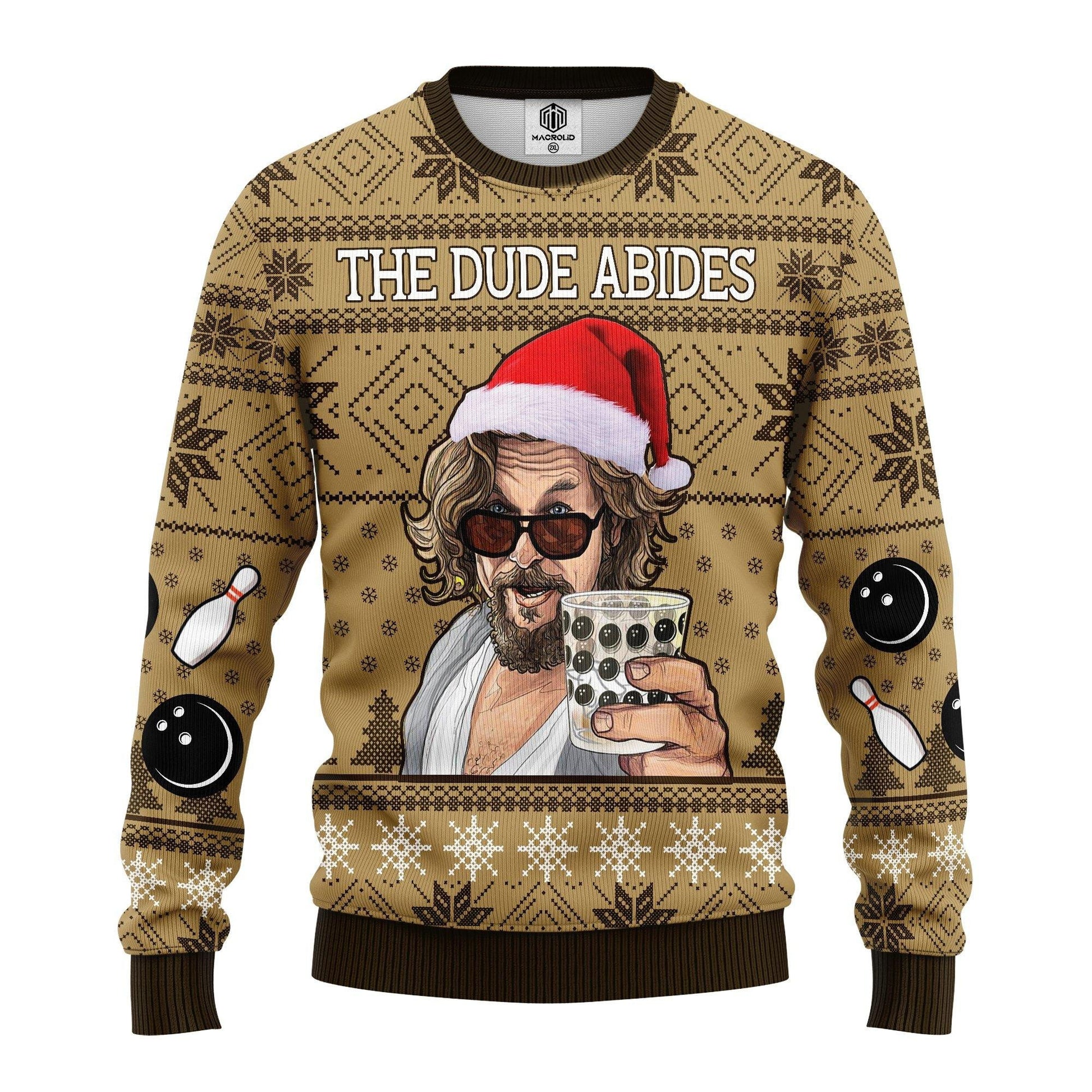 The Big Lebowski The Dude Abides Ugly Christmas Sweater 125