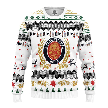 Merry Xmas Miller Lite Beer Ugly Christmas Sweater 265