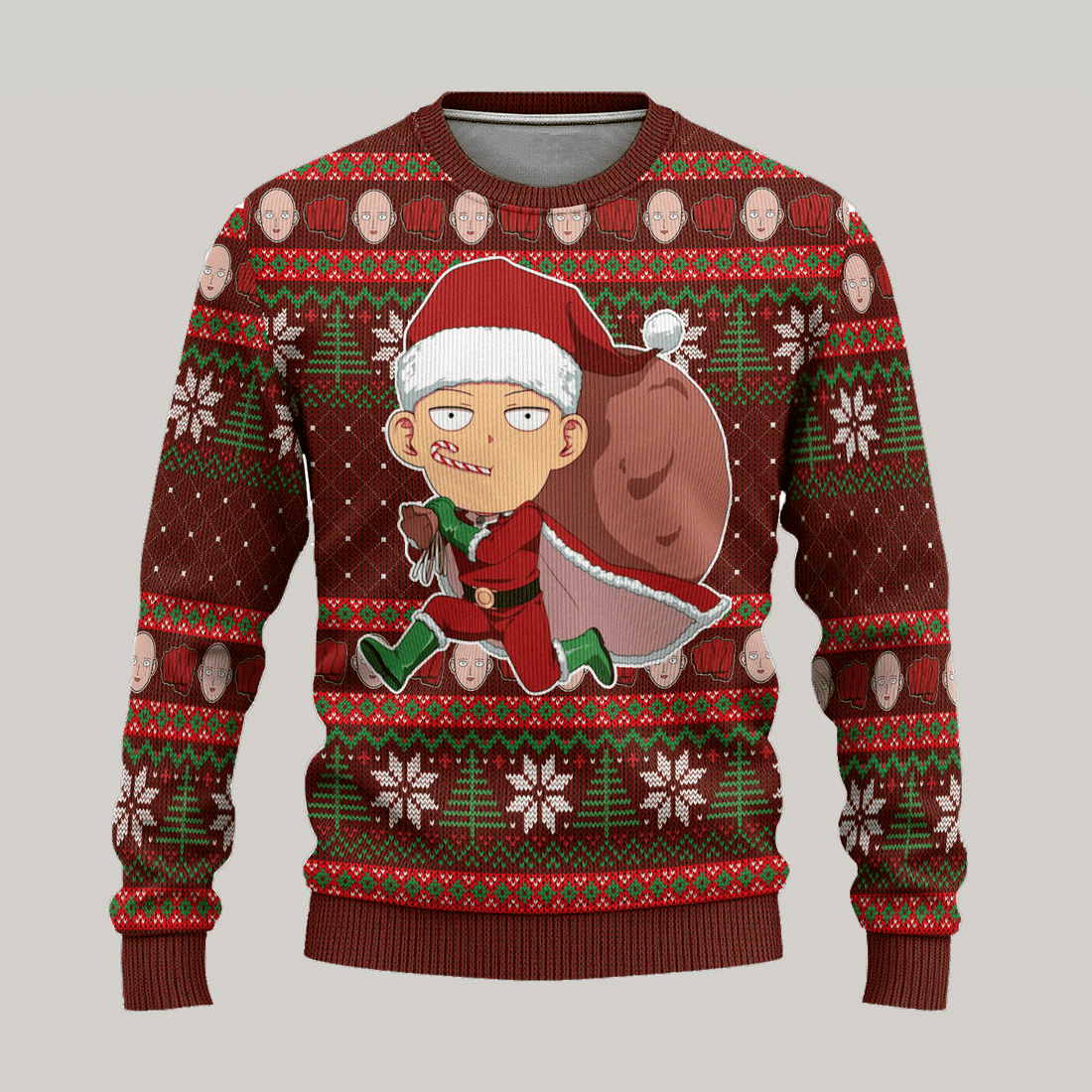 One Punch Man Anime Saitama 6 Ugly Sweater Gifts, One Punch Man Anime Gift Fan Ugly Sweater
