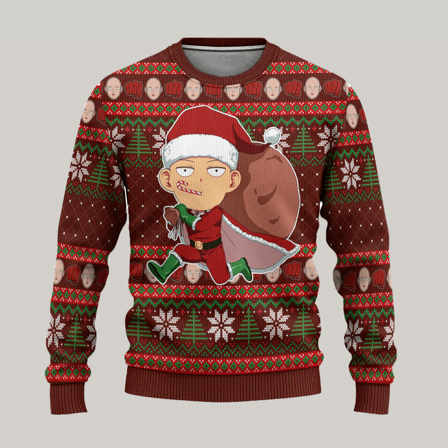 One Punch Man Anime Saitama 6 Ugly Sweater Gifts, One Punch Man Anime Gift Fan Ugly Sweater