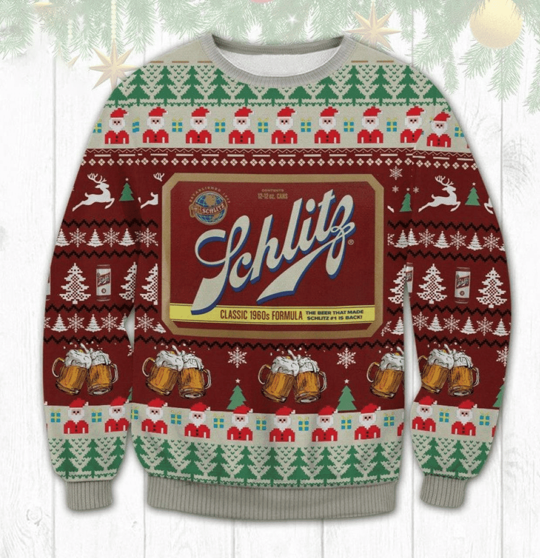 Schlitz Beer Ugly Sweater Gifts, Schlitz Beer Gift Fan Ugly Sweater