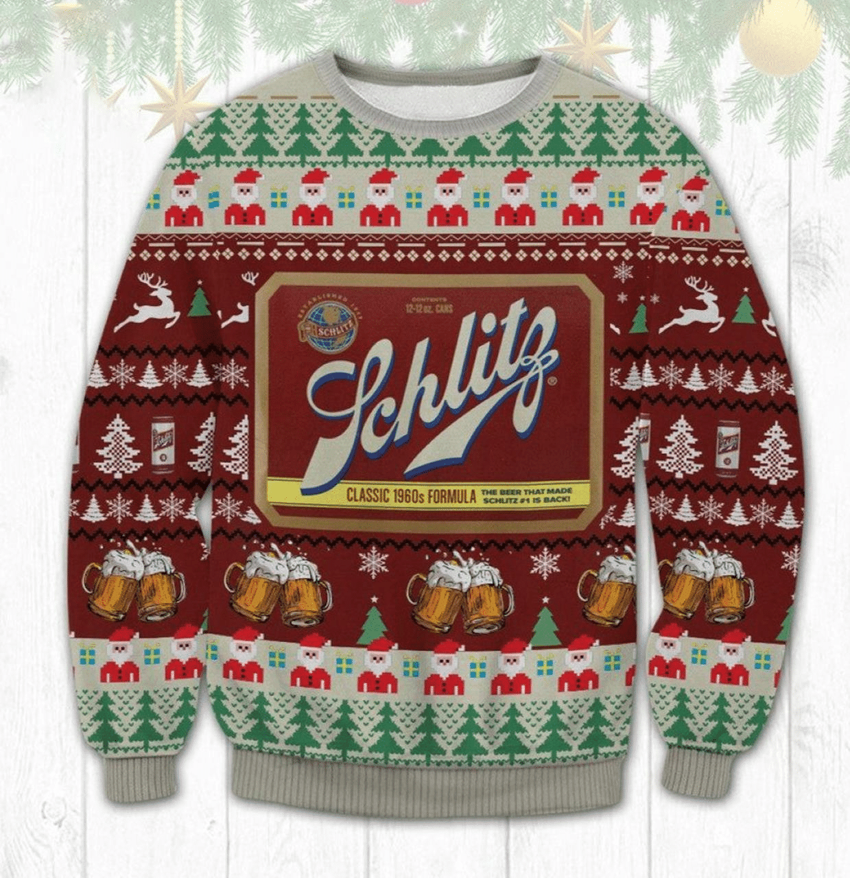 Schlitz Beer Ugly Sweater Gifts, Schlitz Beer Gift Fan Ugly Sweater