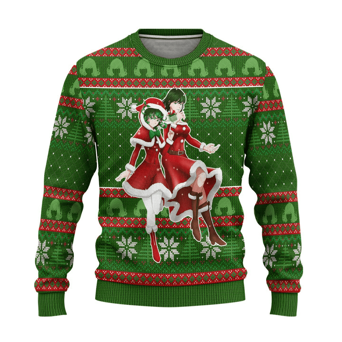 One Punch Man Anime Fubuki X Tatsumaki 12 Ugly Sweater Gifts, One Punch Man Anime Gift Fan Ugly Sweater