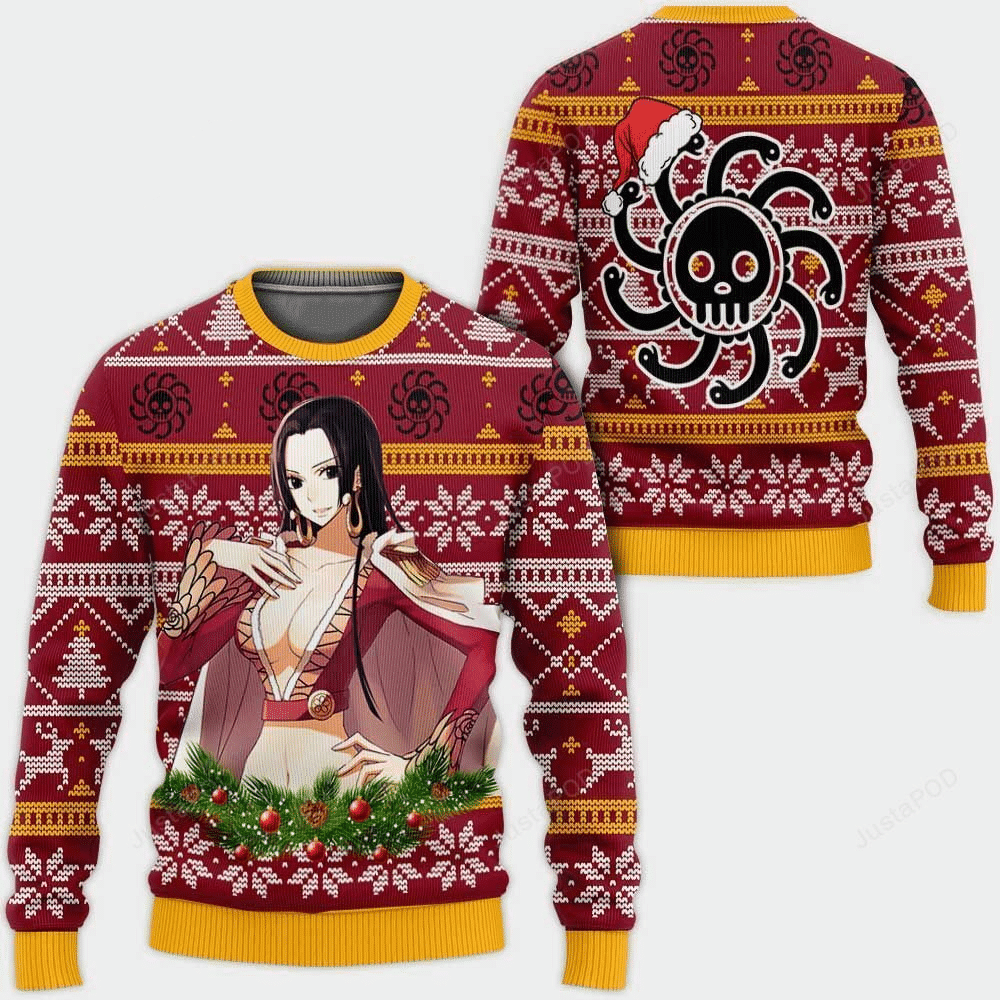 One Piece Anime Boa Hancock 15 Ugly Sweater Gifts, One Piece Anime Gift Fan Ugly Sweater
