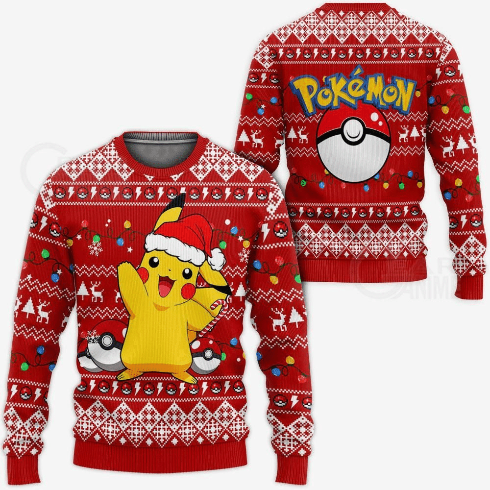 Pokemon Anime Pikachu 33 Ugly Sweater, Pokemon Anime Gift Fan Ugly Sweater