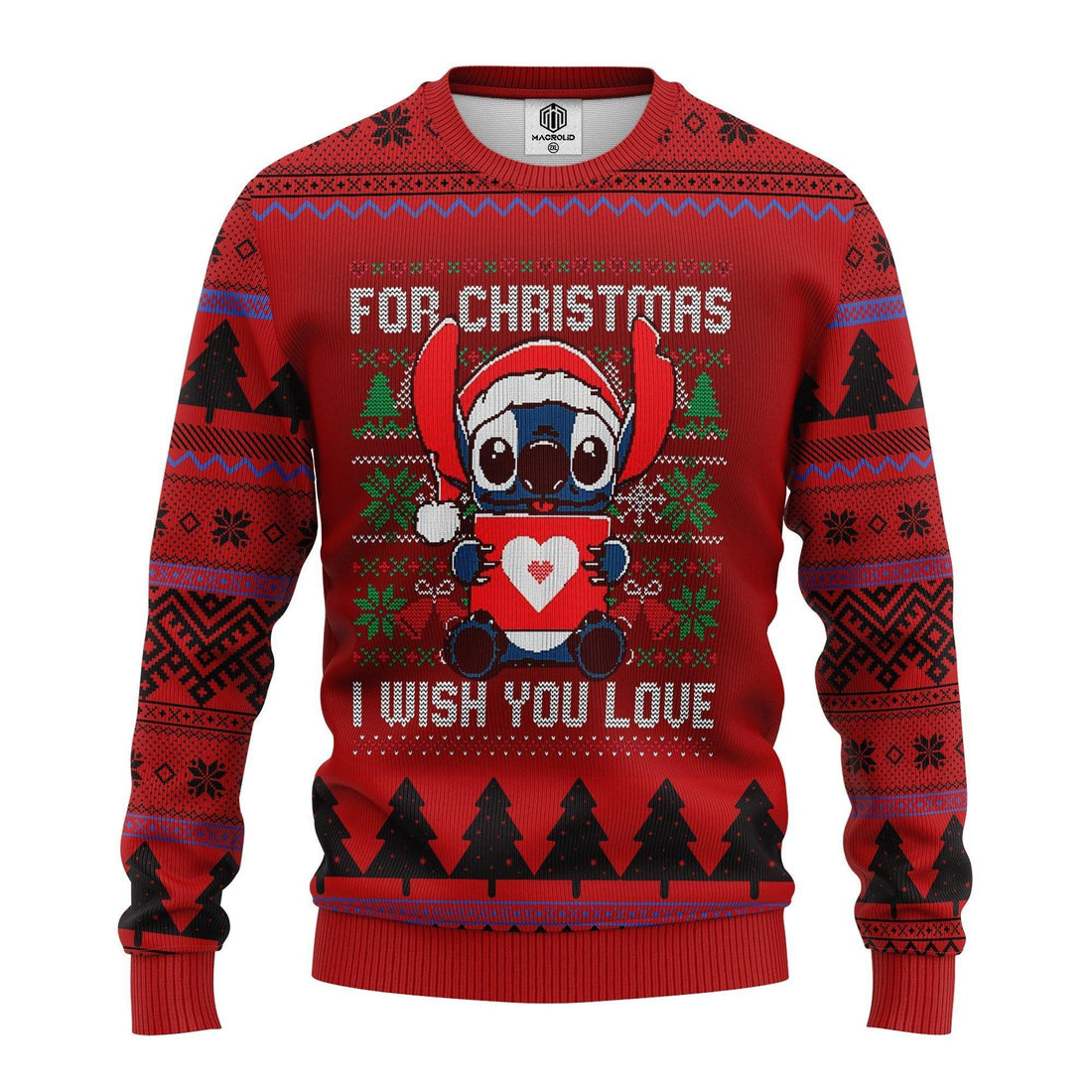 Santa Stitch For Christmas I Wish You Love, Lilo And Stitch Disney Ugly Christmas Sweater