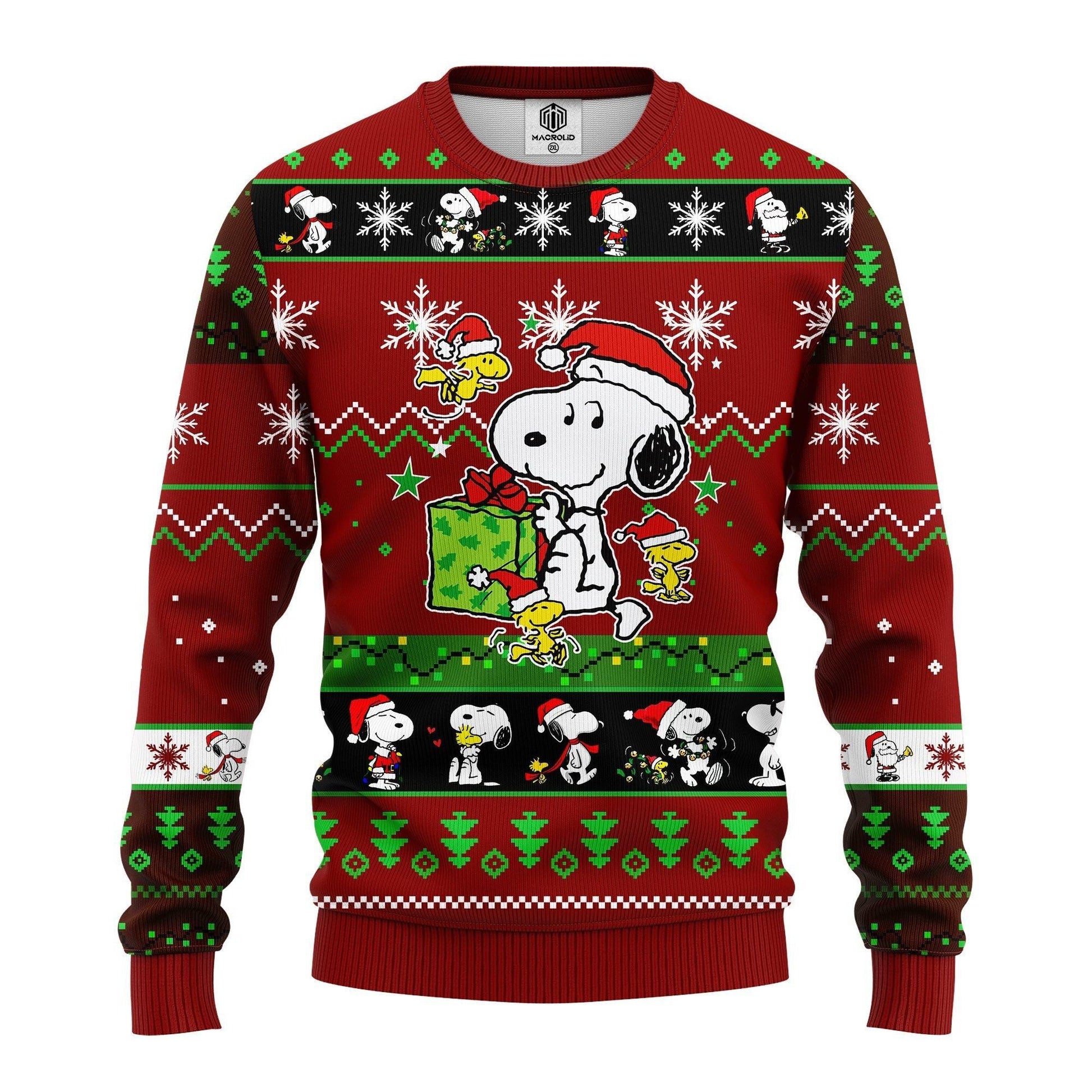 Santa Snoopy Merry Xmas Gift, The Peanuts Ugly Christmas Sweater