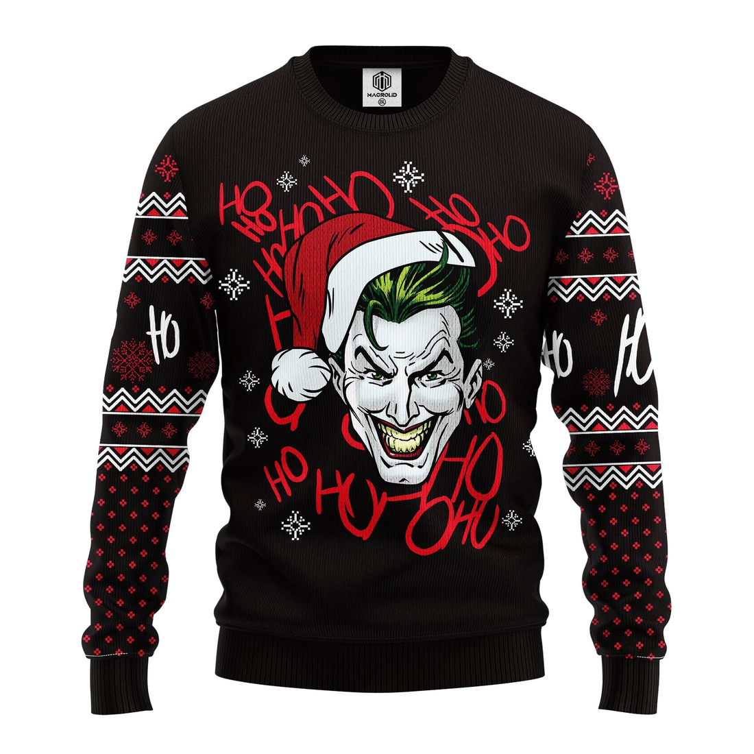 Santa Joker Smile Hohoho Ugly Christmas Sweater 322