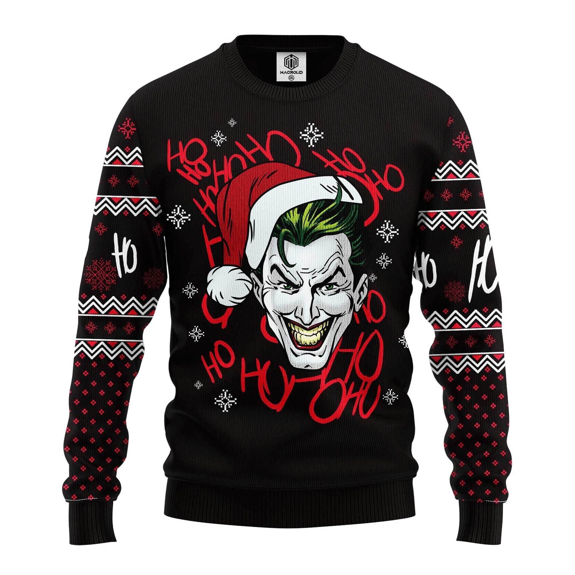 Santa Joker Smile Hohoho Ugly Christmas Sweater 322