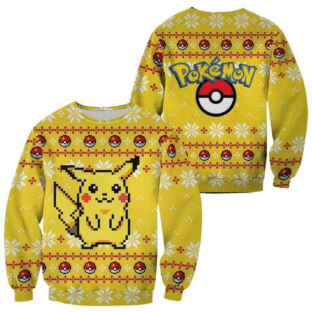 Pokemon Anime Pikachu 65 Ugly Sweater, Pokemon Anime Gift Fan Ugly Sweater
