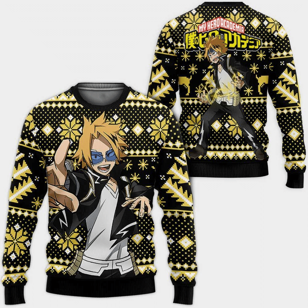 My Hero Academia Anime Denki Kaminari 32 Ugly Sweater Gifts, My Hero Academia Anime Gift Fan Ugly Sweater