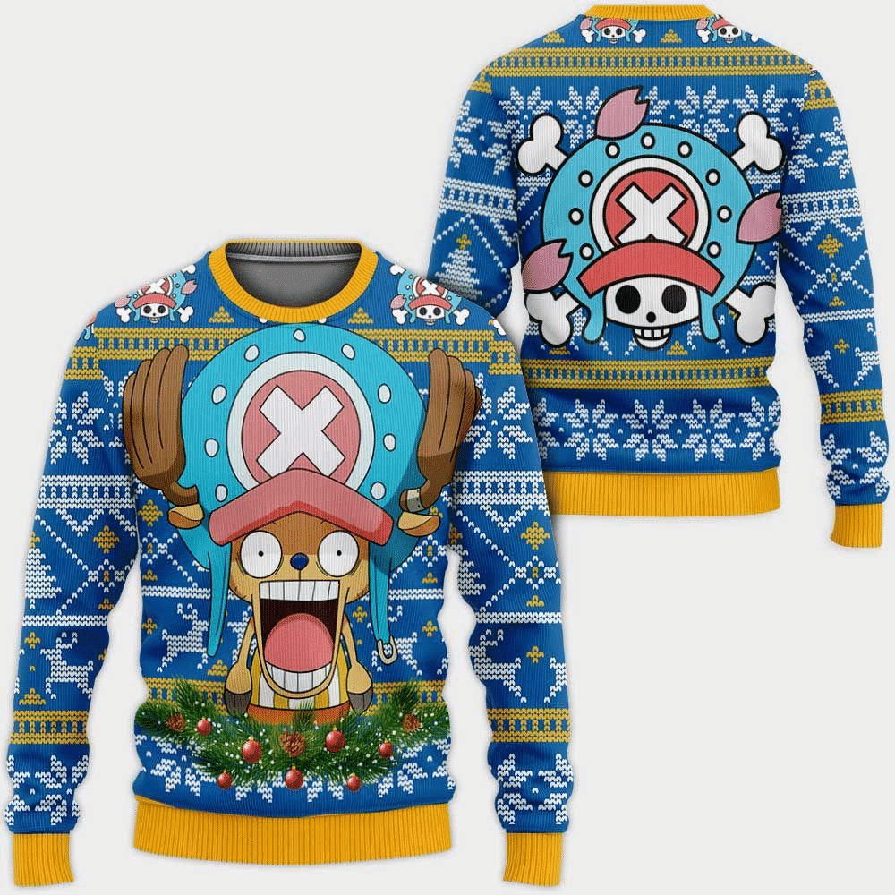One Piece Anime Tony Tony Chopper 60 Ugly Sweater, One Piece Anime Gift Fan Ugly Sweater