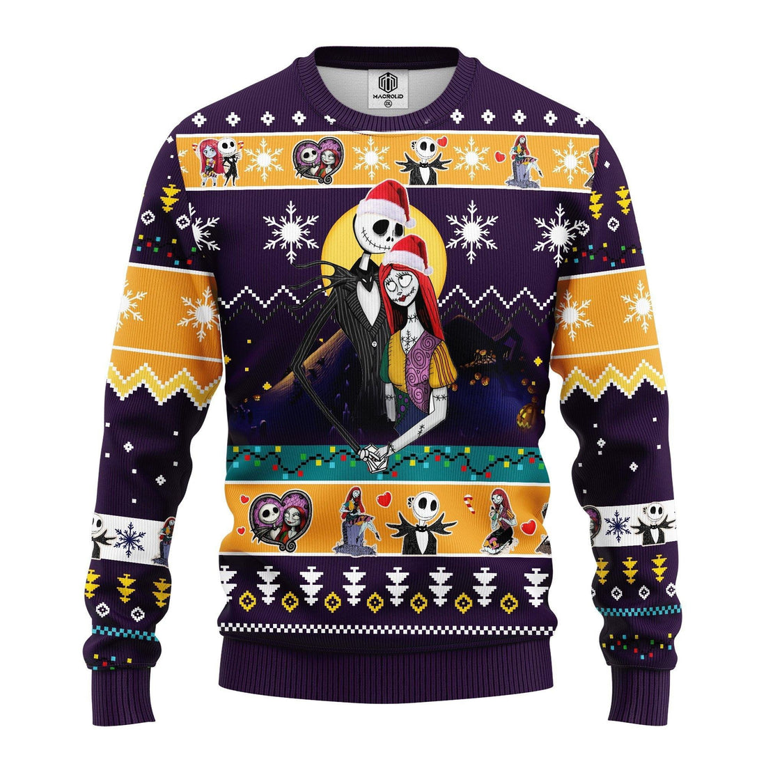 Santa Jack Skellington And Sally Nightmare Before Christmas Ugly Christmas Sweater