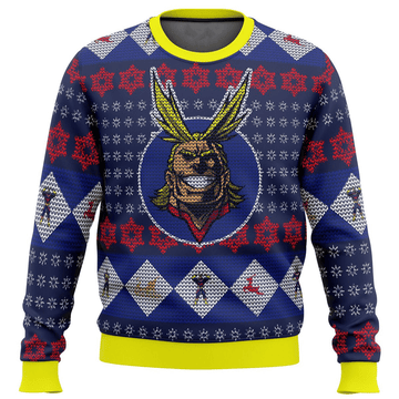 My Hero Academia Anime All Might 1 Ugly Sweater Gifts, My Hero Academia Anime Gift Fan Ugly Sweater
