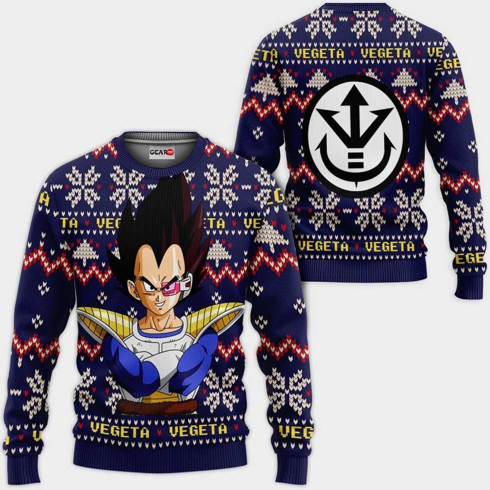 Prince Vegeta Ugly Christmas Sweater Anime Dragon Ball Xmas Gifts 1k110,dragon Ball Anime Xmas Christmas Gift Fan