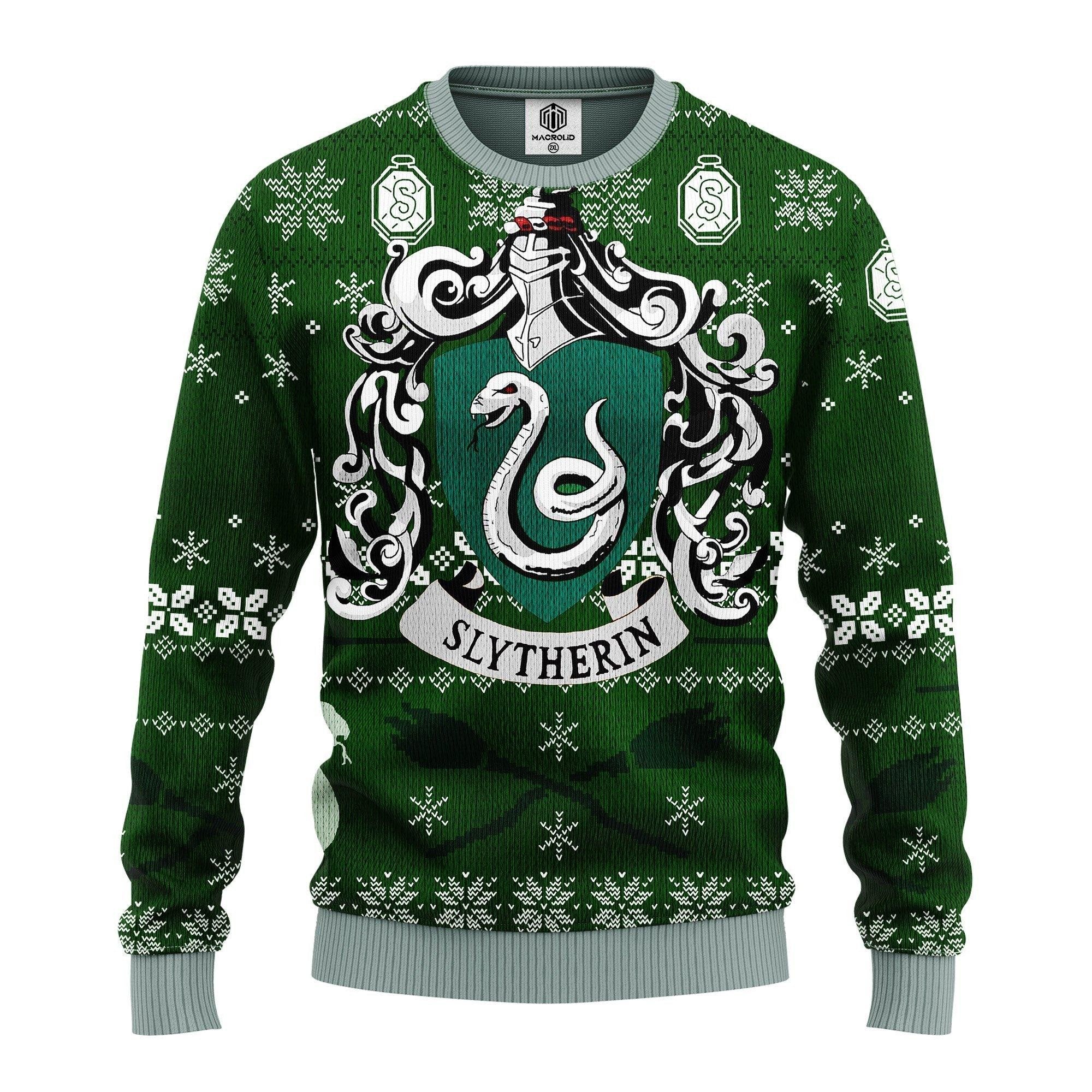 Slytherin House Harry Potter Team Ugly Christmas Sweater