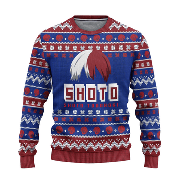 My Hero Academia Anime Todoroki 25 Ugly Sweater Gifts, My Hero Academia Anime Gift Fan Ugly Sweater