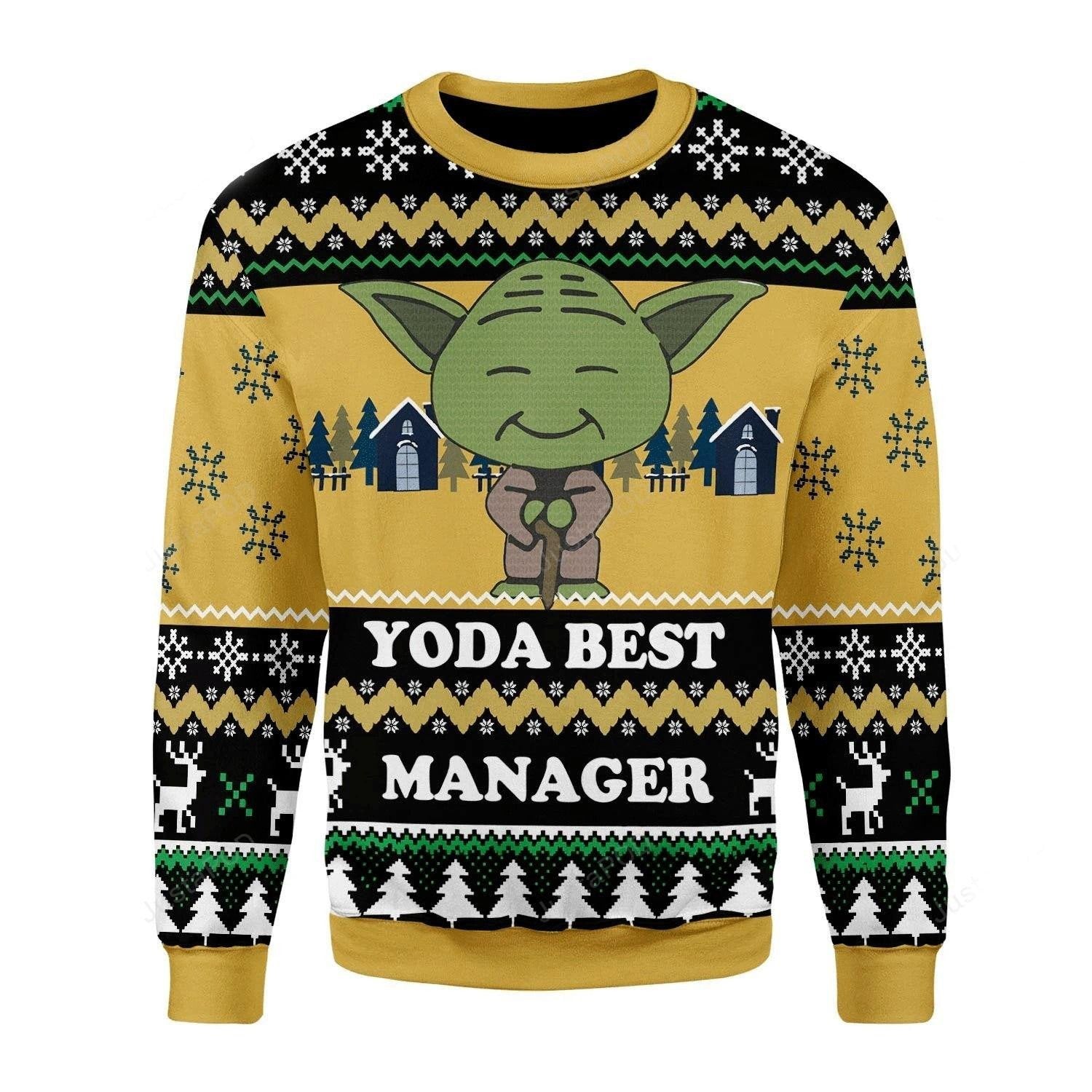 Yoda Best Manager Ugly Sweater, Yoda Best Manager Christmas Sweater, Yoda Best Manager Gift, Yoda Best Manager Shirt