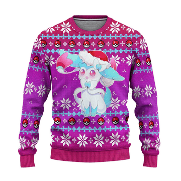 Pokemon Anime Sylveon 45 Ugly Sweater Gifts, Pokemon Anime Gift Fan Ugly Sweater