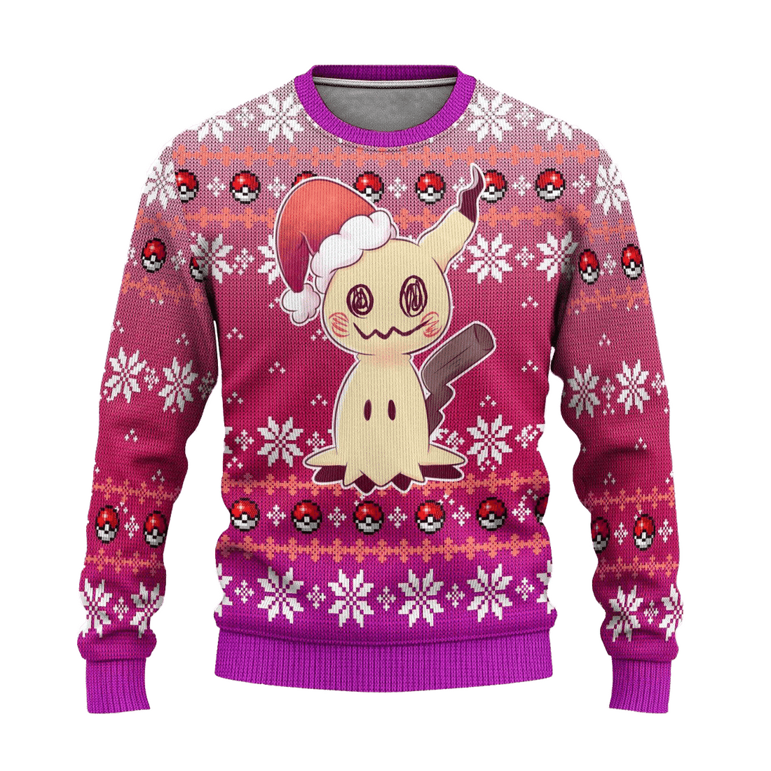 Pokemon Anime Mimikyu 49 Ugly Sweater Gifts, Pokemon Anime Gift Fan Ugly Sweater