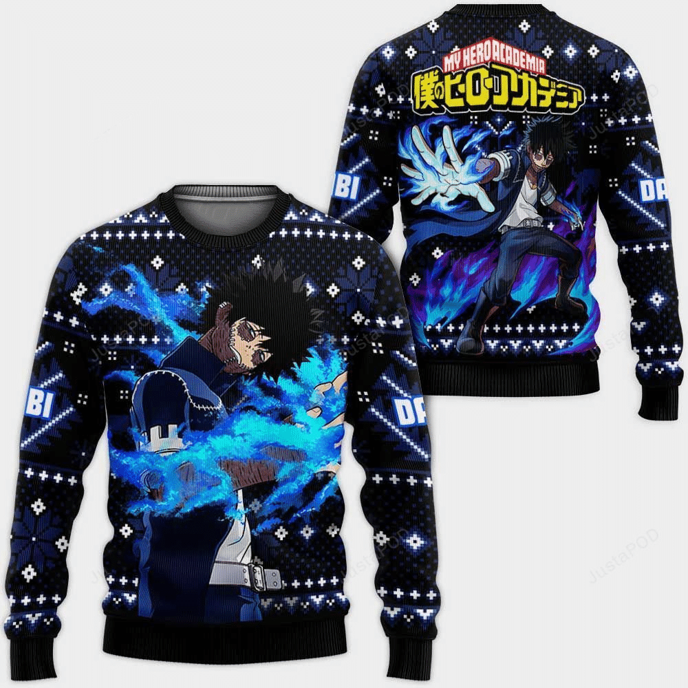 My Hero Academia Anime Dabi 5 Ugly Sweater Gifts, My Hero Academia Anime Gift Fan Ugly Sweater