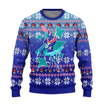 Pokemon Anime Greninja 52 Ugly Sweater, Pokemon Anime Gift Fan Ugly Sweater