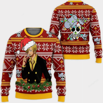One Piece Anime Sanji 43 Ugly Sweater Gifts, One Piece Anime Gift Fan Ugly Sweater
