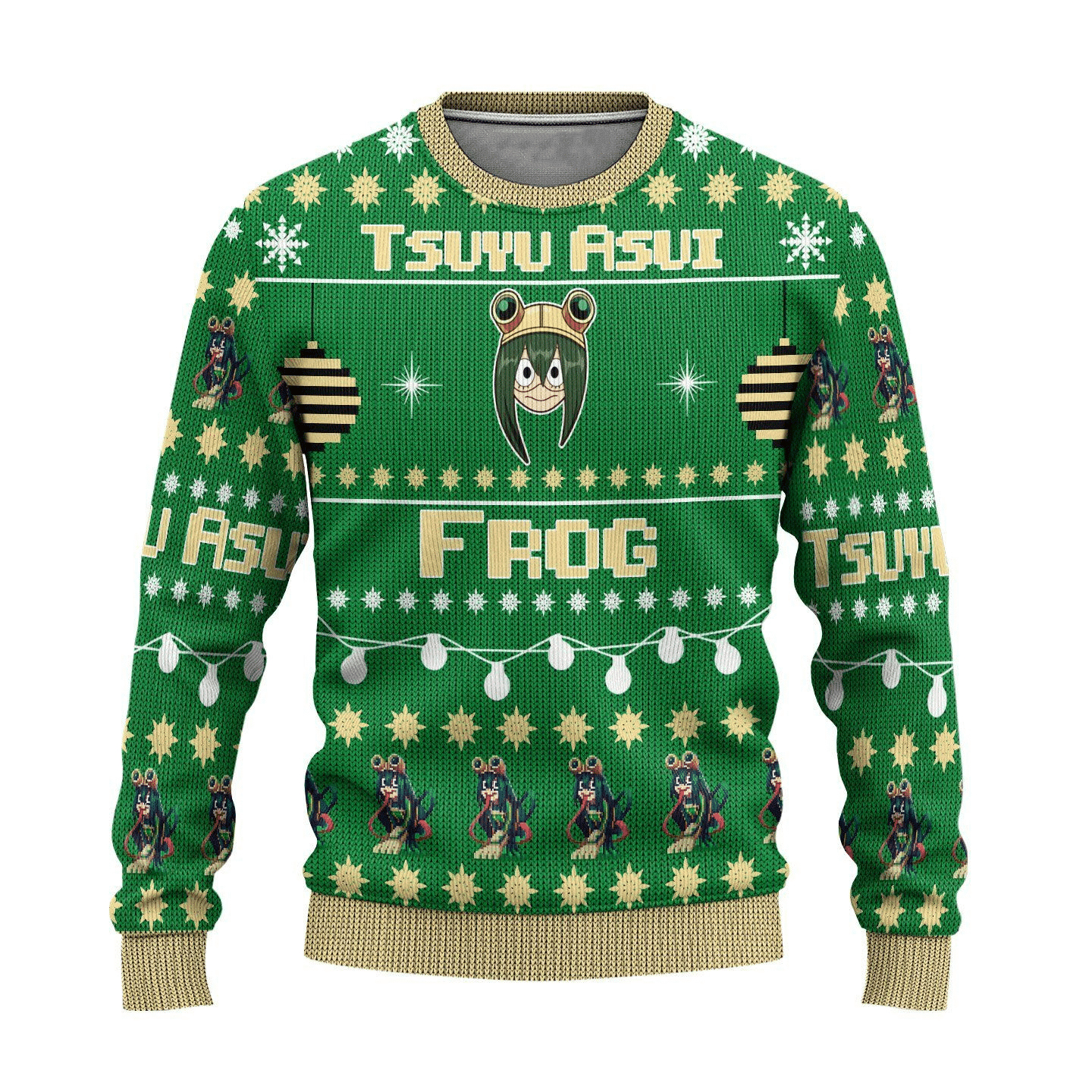 My Hero Academia Anime Tsuyu Asui 8 Ugly Sweater Gifts, My Hero Academia Anime Gift Fan Ugly Sweater