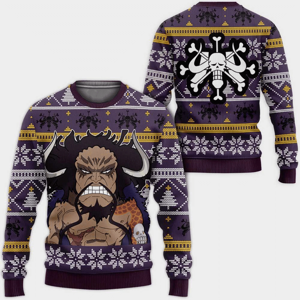One Piece Anime Yonko Kaido 49 Ugly Sweater Gifts, One Piece Anime Gift Fan Ugly Sweater