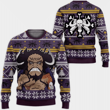 One Piece Anime Yonko Kaido 49 Ugly Sweater Gifts, One Piece Anime Gift Fan Ugly Sweater
