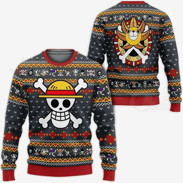 One Piece Anime Straw Hat Priate 17 Ugly Sweater, One Piece Anime Gift Fan Ugly Sweater