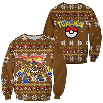 Pokemon Anime Infernape 53 Ugly Sweater Gifts, Pokemon Anime Gift Fan Ugly Sweater