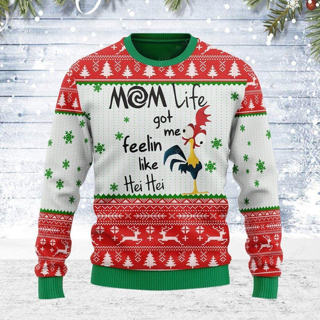 Mom Life Got Me Feelin Like Hei Hei Rooster Ugly Sweater, Mom Life Got Me Feelin Like Hei Hei Rooster Christmas Sweater, Rooster Shirt