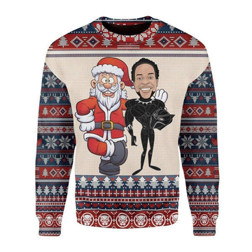 Santa Claus And Chadwick Boseman Ugly Sweater, Santa And Chadwick Boseman Christmas Sweater, Santa And Chadwick Lover Gift, Santa And Chadwick Shirt