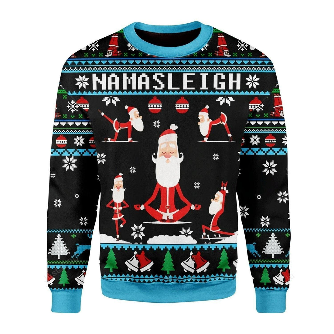 Namasleigh Santa Claus Yoga Ugly Sweater, Namasleigh Santa Claus Yoga Christmas Sweater, Yoga Christmas Gift, Santa Claus Yoga Shirt