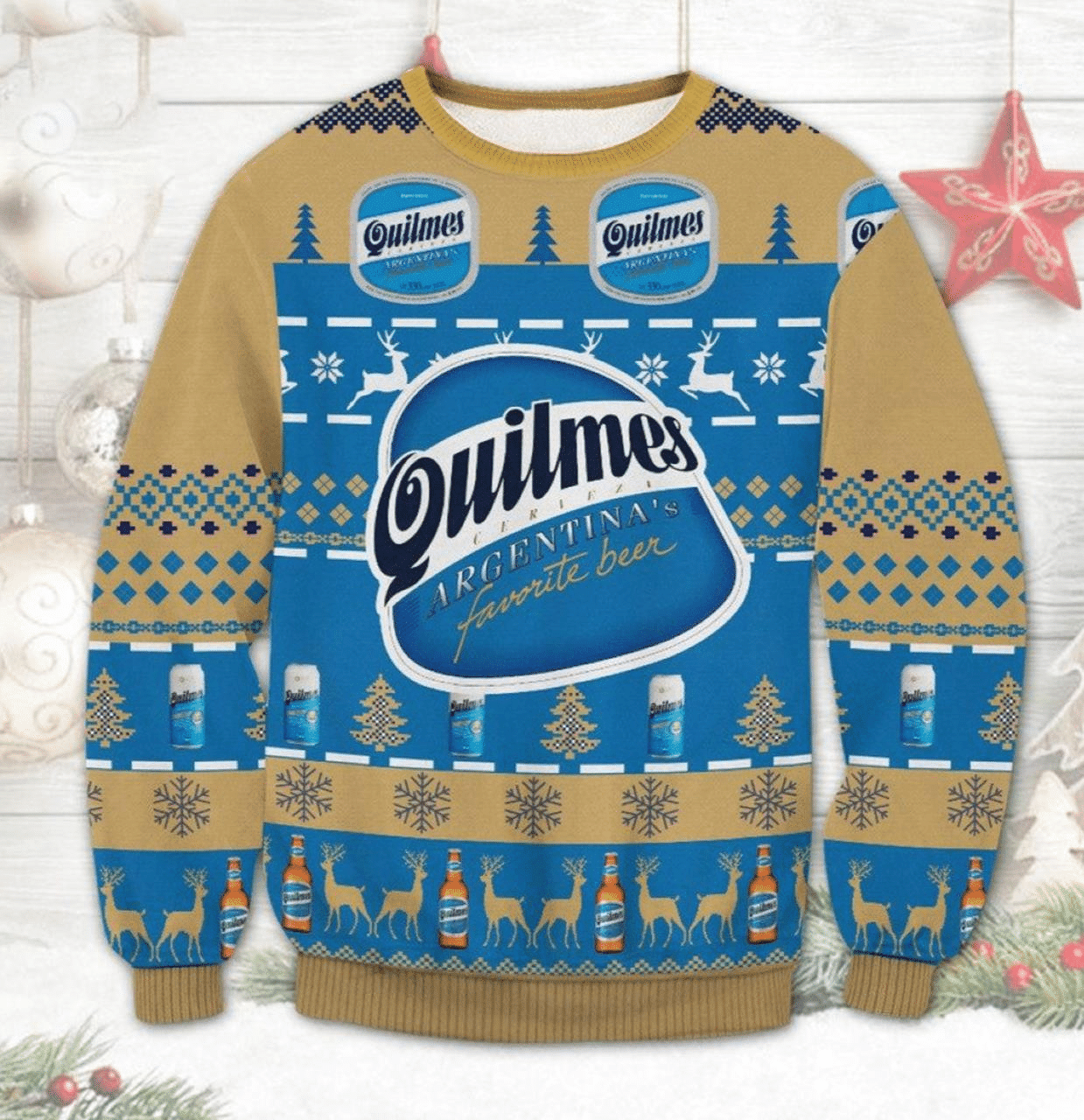 Quilmes Beer Argentina Ugly Sweater Gifts, Quilmes Beer Argentina Gift Fan Ugly Sweater