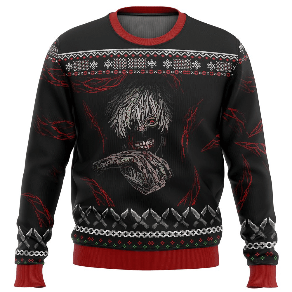 Tokyo Ghoul Anime Ken Kaneki 8 Ugly Sweater Gifts, Tokyo Ghoul Anime Gift Fan Ugly Sweater