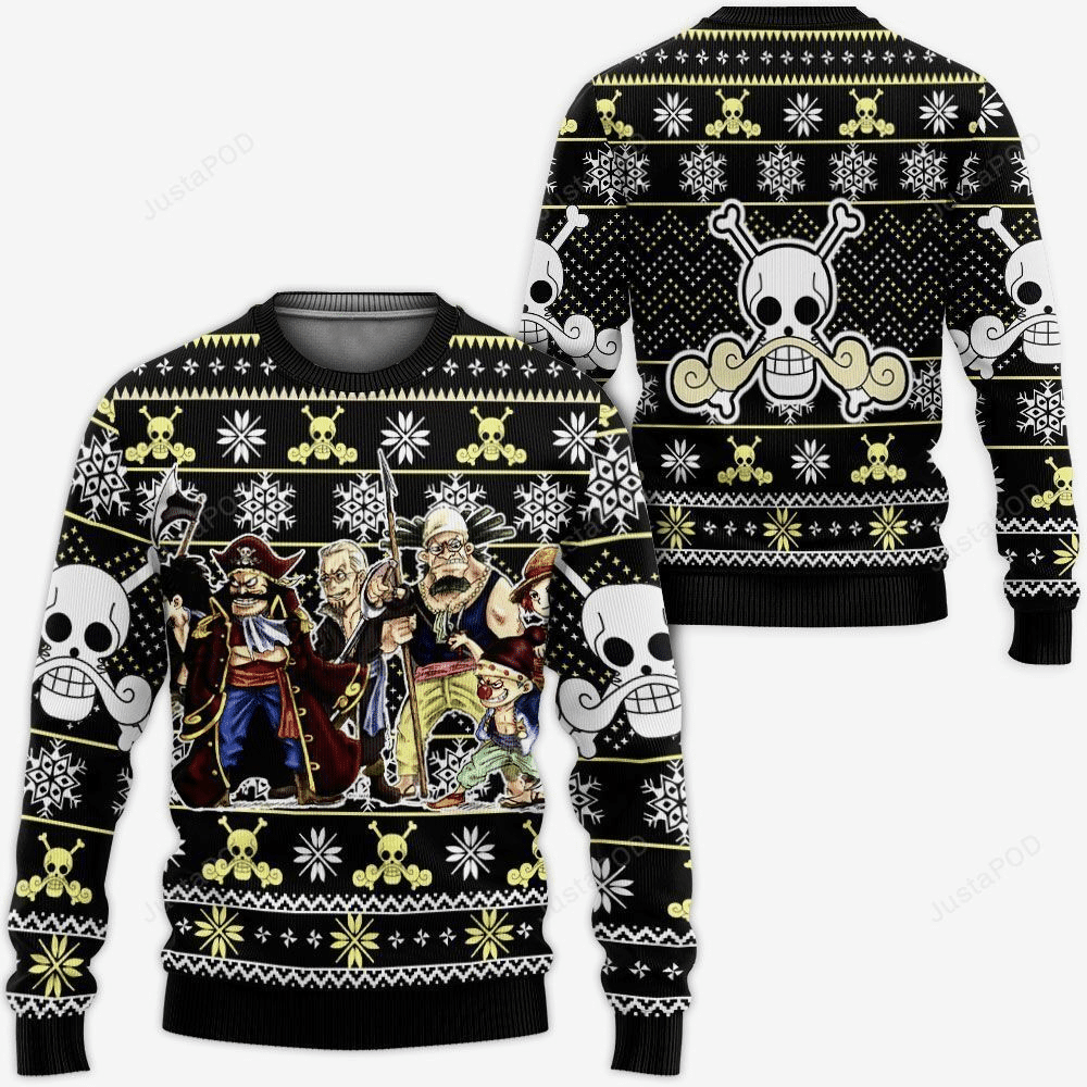 One Piece Anime 3 Ugly Sweater Gifts, One Piece Anime Gift Fan Ugly Sweater