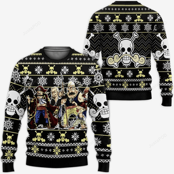 One Piece Anime 3 Ugly Sweater Gifts, One Piece Anime Gift Fan Ugly Sweater