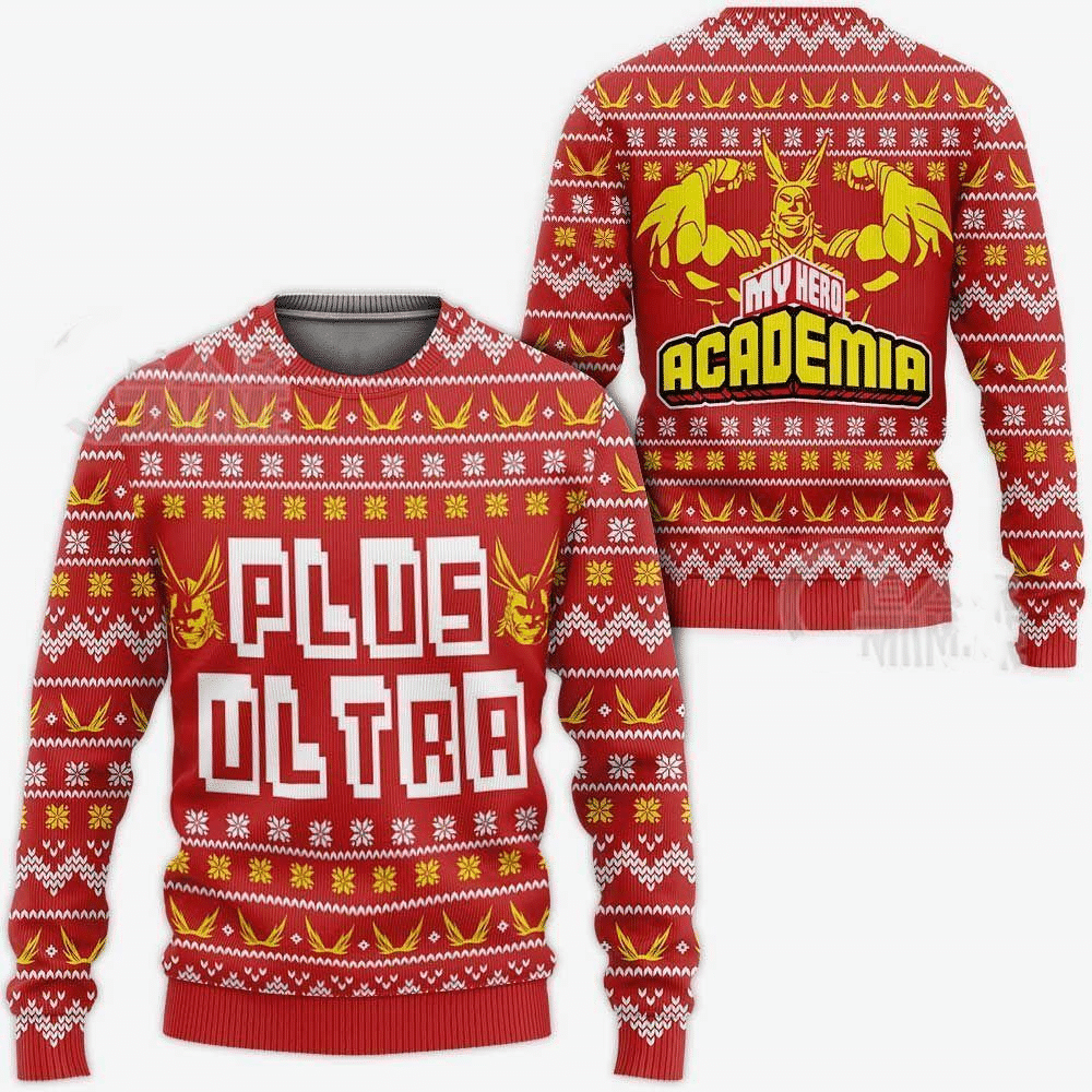 My Hero Academia Anime All Might 34 Ugly Sweater Gifts, My Hero Academia Anime Gift Fan Ugly Sweater