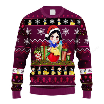 Snow White Chibi Ugly Sweater, Funny Snow White Christmas Sweater, Snow White Lover Gift, Snow White Shirt
