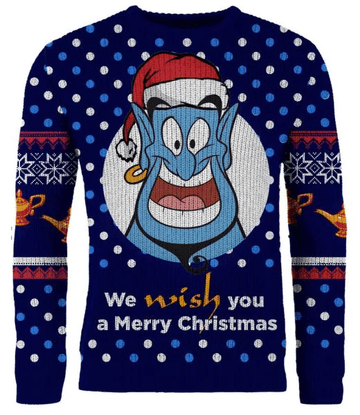 Genie Aladdin We Wish You A Merry Christmas Christmas Sweater,  Genie Christmas Gift, Genie Christmas Shirt