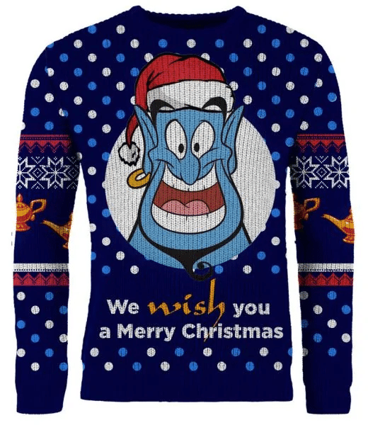 Genie Aladdin We Wish You A Merry Christmas Christmas Sweater,  Genie Christmas Gift, Genie Christmas Shirt
