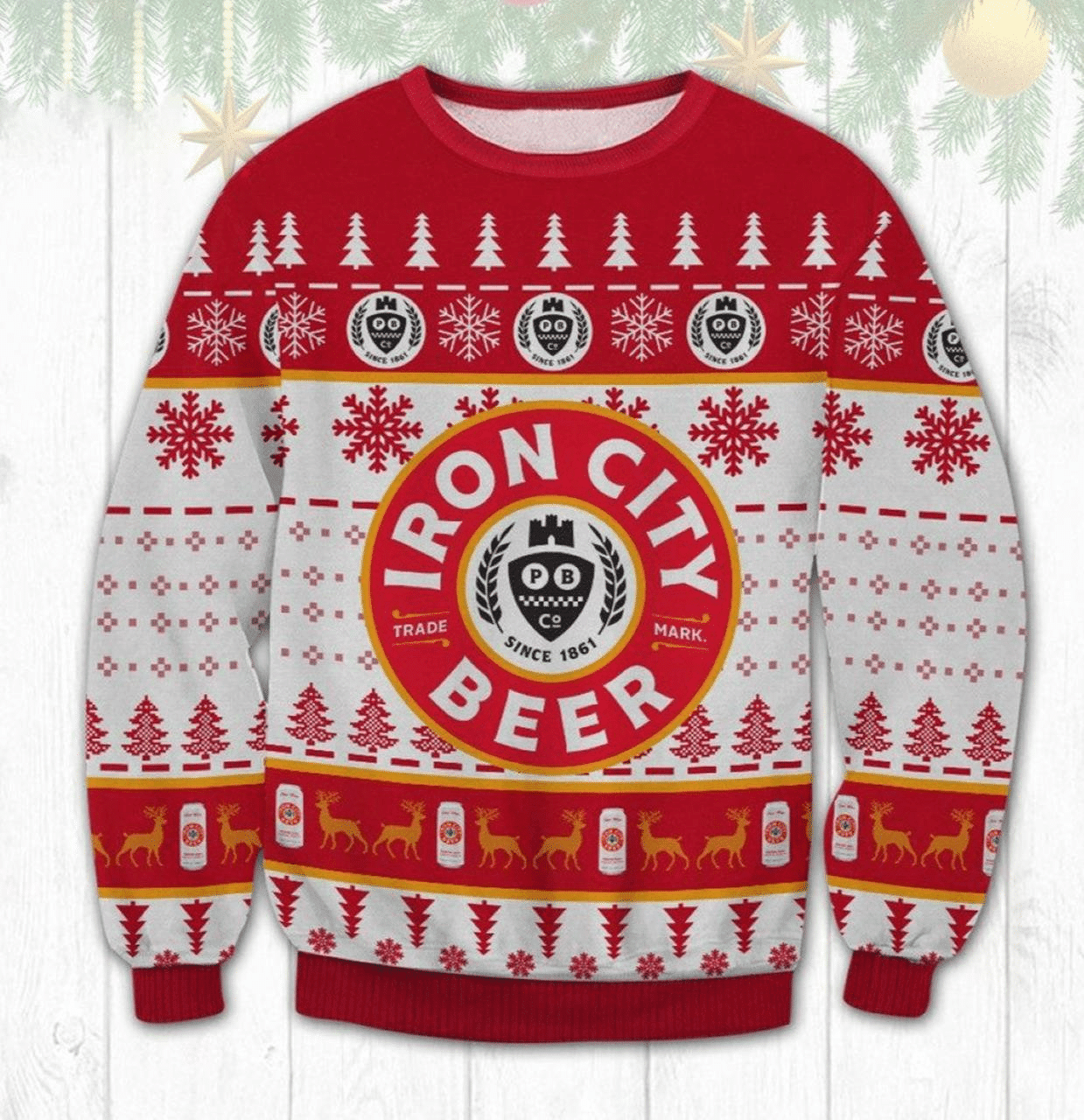 Iron City Beer Ugly Sweater Gifts, Iron City Beer Gift Fan Ugly Sweater