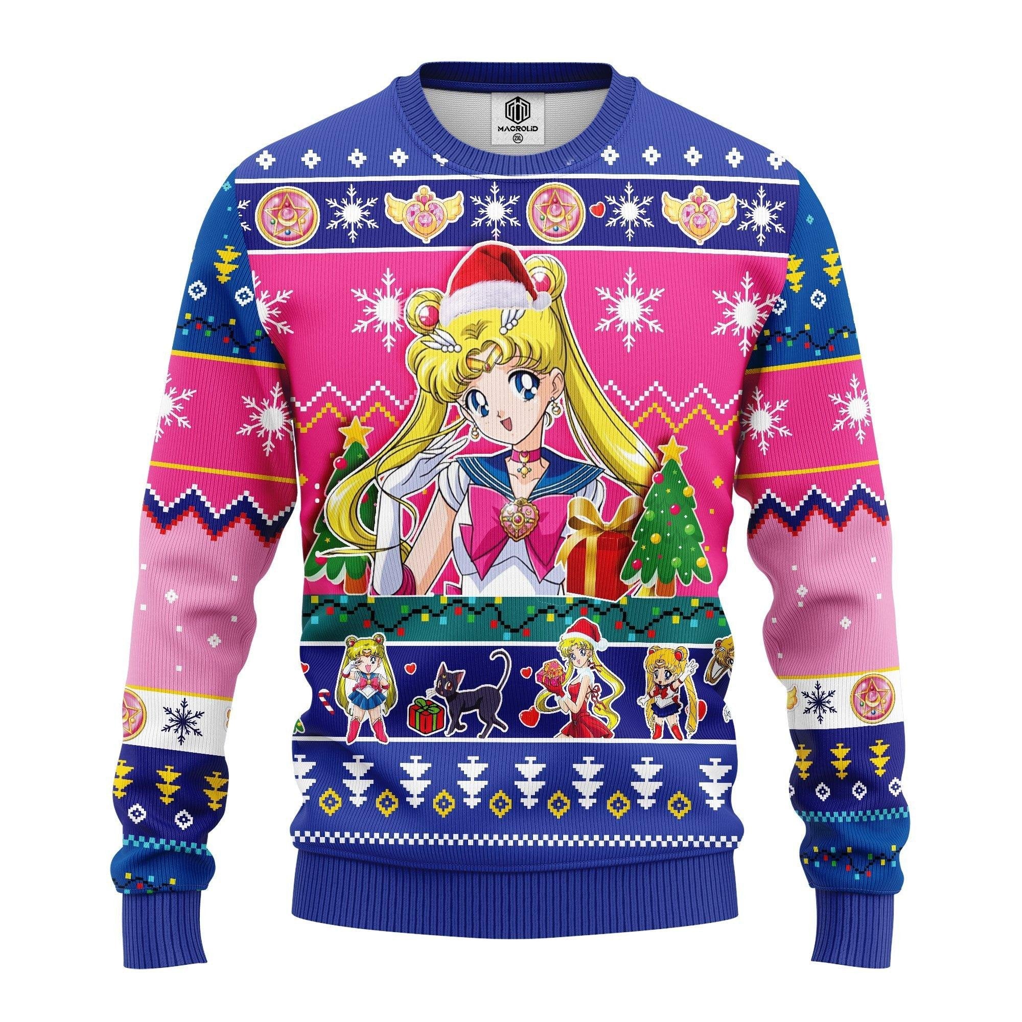 Sailor Moon Merry Xmas Gift Ugly Christmas Sweater 106