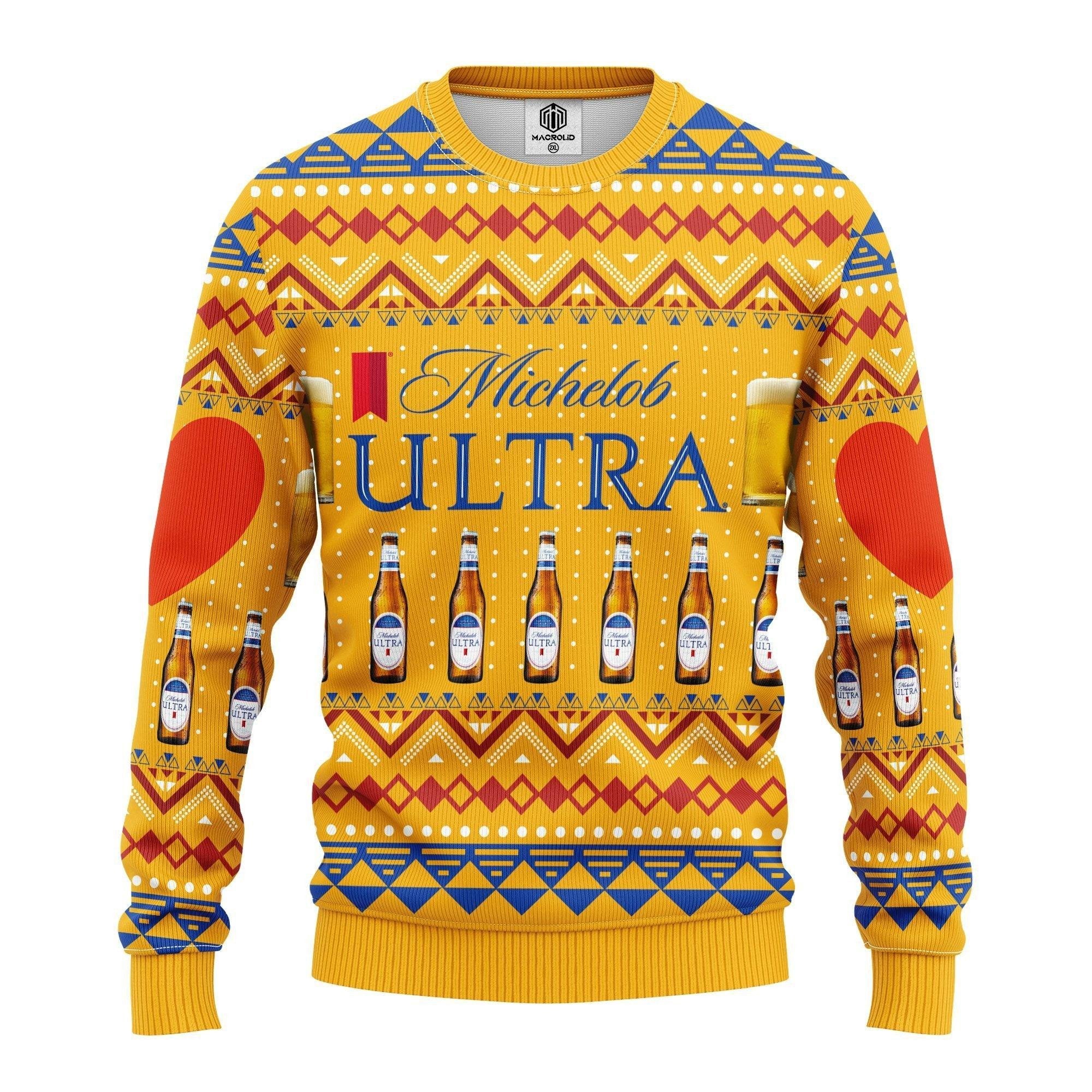 Michelob Ultra Beer Merry Xmas Ugly Christmas Sweater 266