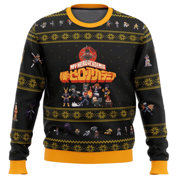 My Hero Academia Anime Boku No Sprites 18 Ugly Sweater Gifts, My Hero Academia Anime Gift Fan Ugly Sweater