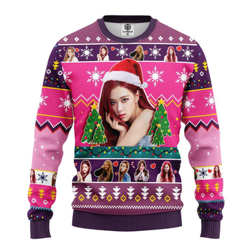 Rose Black Pink Music Band Ugly Christmas Sweater 22