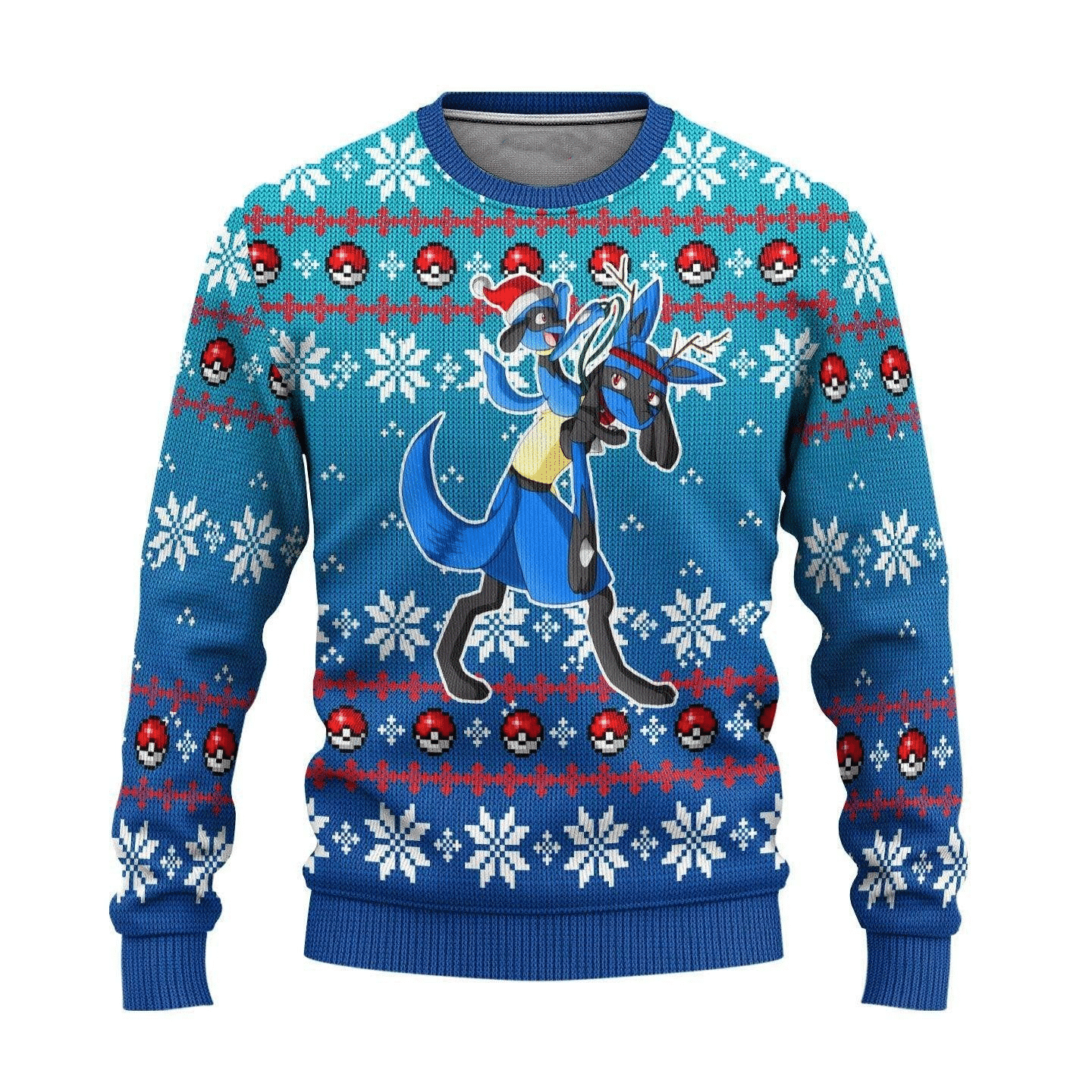 Pokemon Anime Lucario 21 Ugly Sweater Gifts, Pokemon Anime Gift Fan Ugly Sweater
