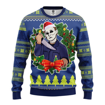 Santa Jason Voorhees Merry Xmas Ugly Christmas Sweater 262